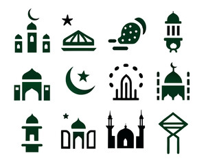 Icons set ramadan islamic festive