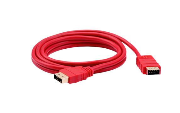 cable red for hard disk drive on white or PNG transparent background.