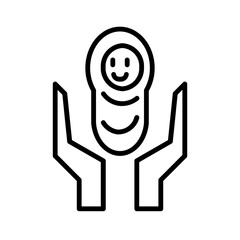 care about babies line icon