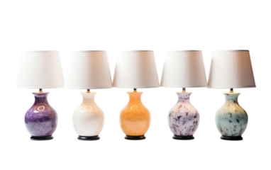 lamps set diffrent colors on white or PNG transparent background.