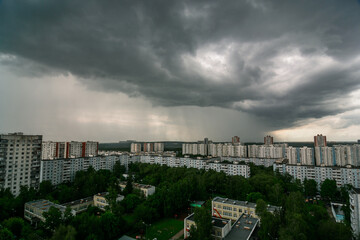 Naklejka na ściany i meble Thunderstorm in Yasenevo, Moscow