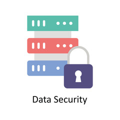 Data security  vector Flat icon style illustration. EPS 10 File