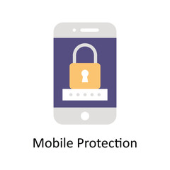 Mobile Protection vector Flat icon style illustration. EPS 10 File