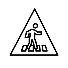 warning, lots of pedestrians line icon