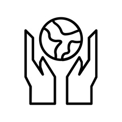  care about the earth line icon