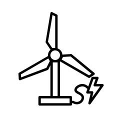 wind power plant line icon