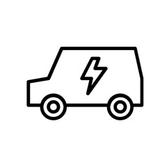 electric car line icon