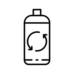 Fototapeta premium recycled bottles line icon
