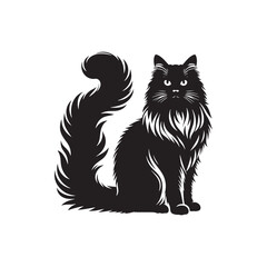 Serene Shadows: A Collection of Ragdoll Cat Silhouettes Capturing the Tranquil Essence of this Graceful Companion - Ragdoll Cat Illustration - Ragdoll Cat Vector
