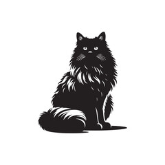 Velvet-Pawed Silhouettes: A Series of Ragdoll Cat Silhouettes Depicting the Velvet-Like Grace of this Charming Breed - Ragdoll Cat Illustration - Ragdoll Cat Vector
