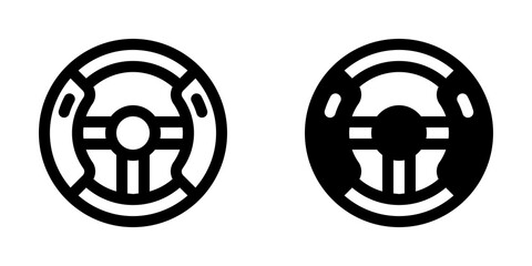 Editable steering wheel, racing game controller vector icon. Video game, game elements. Part of a big icon set family. Perfect for web and app interfaces, presentations, infographics, etc - obrazy, fototapety, plakaty
