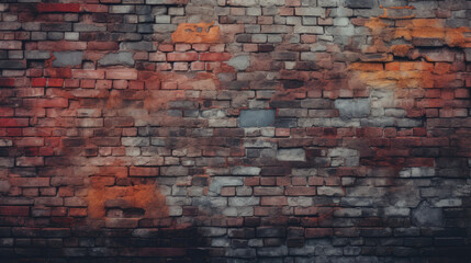 Brick wall background, dusty colors grunge texture or pattern for design, wallpaper. Generative ai