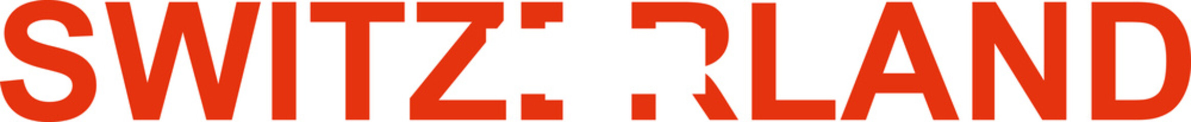 Switzerland word in flag style