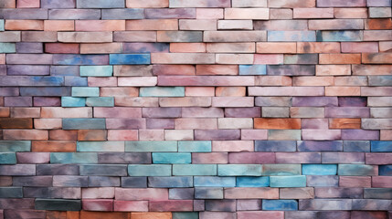 Brick wall background, pastel colors grunge texture or pattern for design. Generative ai