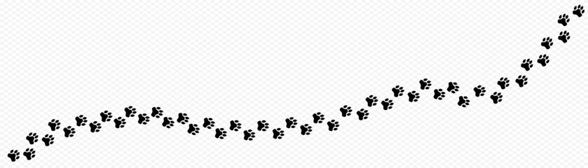 Paw footprints paths. Paws print trail on white background. paw tread footprints vector illustration  © Vik