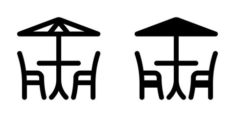 Editable outdoor seat vector icon. Cafe, coffee shop, restaurant, drink, beverages. Part of a big icon set family. Perfect for web and app interfaces, presentations, infographics, etc