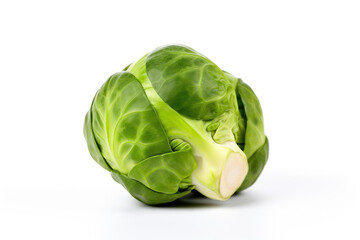 Fototapeta premium Brussels sprouts vegetable, isolated white background