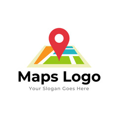 Map Pin Logo Design Element. Map pin location icon logo design