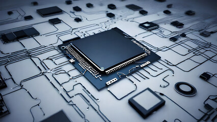 electronic circuit board wallpaper background  abstract  , Microchip,  macro, tech, computer mother board , IT, circuits interconnection , banner format 