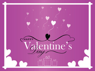 Happy valentines day. Vector banner, greeting card, flayer, poster,  with text Happy valentines day