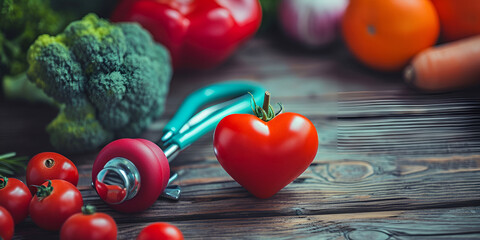Tomato lycopene protect cell damage, having potassium, vitamins B and E, controlling bad cholesterol  lowers heart disease risk, blood pressure, health care banner , fitness food 