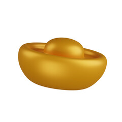 3d render Chinese Gold Ingot illustration
