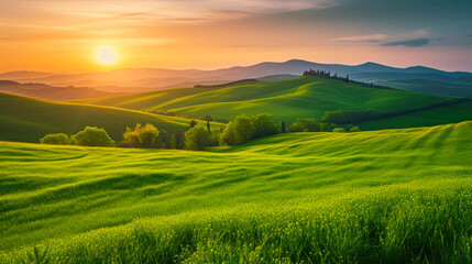 Obraz premium Tranquil Tuscan Paradise: Capturing Nature's Elegance