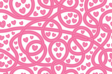 Valentine's Day background seamless pattern with seamless ribbon concept for background, greeting card, wrapping paper, fabric, cover, poster, etc.