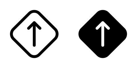 Editable straight road arrow vector icon. Map, location, navigation. Part of a big icon set family. Perfect for web and app interfaces, presentations, infographics, etc