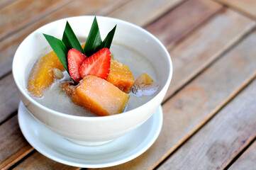 Pumpkin compote, a traditional food that is often made during the month of Ramadan