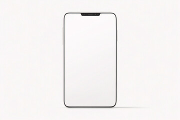 白い背景に空白の画面を持つスマートフォン。スマートフォンのモックアップのクローズ アップは、白い背景で隔離。 - obrazy, fototapety, plakaty