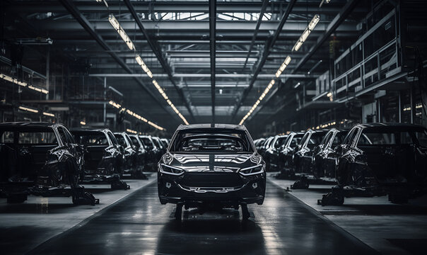 electric car production factory, New vehicle production, An automation manufacturing