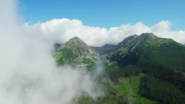 Aerial view of the High Tatras National Park in Slovakia, Europe