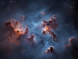 stars with deep space nebulae
