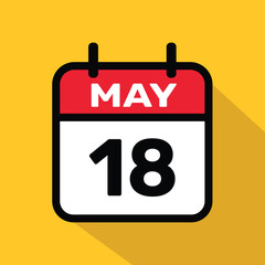 Calendar 18 may Vector illustration background design.