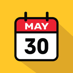 Calendar 30 may Vector illustration background design.