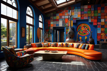 Colorful latin american home interior design