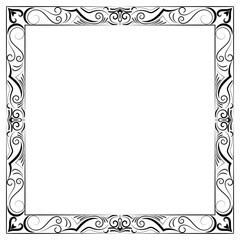Vintage frame with black lines for baroque picture frames.