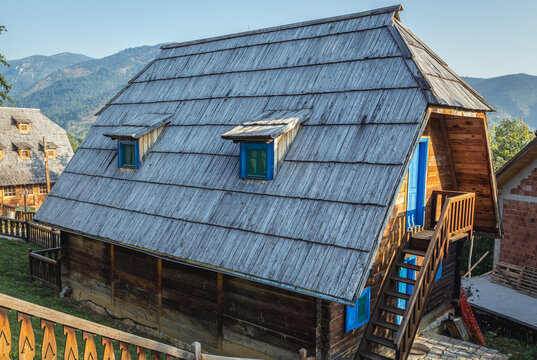 Kustendorf, Serbia - August 29, 2015: Guest house in Kustendorf village, also called Drvengrad built by Emir Kusturica