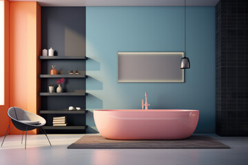 Colors minimal design decoration modern bathroom interior