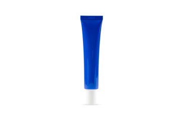 Blue Cream Tube isolated on white background with clipping path.