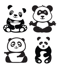 Panda silhouette vector t shirt design