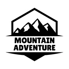 Adventure and outdoor vintage logo template, badge or emblem style. Mountain logo vector design template.