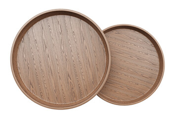 Top view of retro wooden coffee table on white background ,included clipping path. Furniture collection. 
