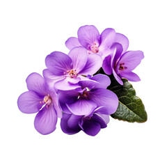 African Violet flower isolated on transparent background