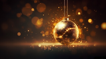 Obraz premium Luxurious shiny Christmas ball decoration, Christmas and New Year ornaments background