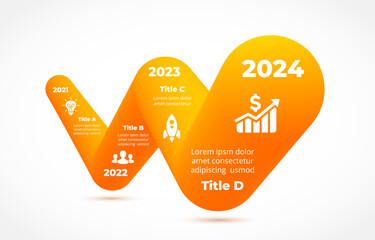 3D Roadmap Infographic. Color gradient brochure. Liquid Color Chart. Abstract Business Presentation Template. Road to Success Banner. Fluid Blend Diagram. Creative Vector Shape. 4 Steps Strategy