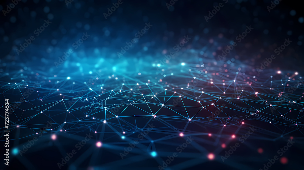 Wall mural abstract background of future network technology and network connections