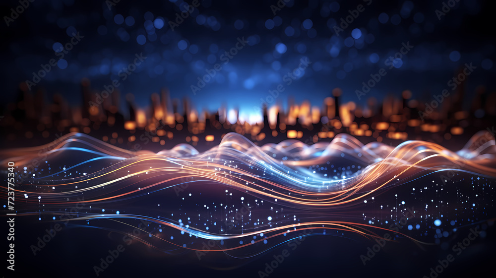 Wall mural abstract background of future network technology and network connections