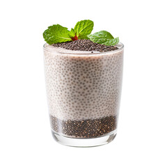 Chia seed smoothie isolated on transparent background Remove png, Clipping Path, pen tool